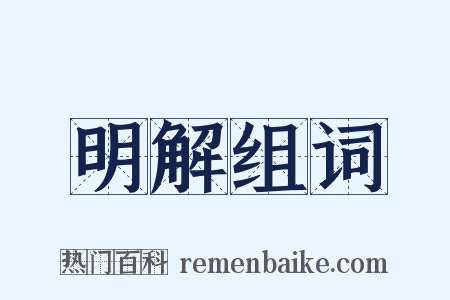 明解组词是什么意思的图片